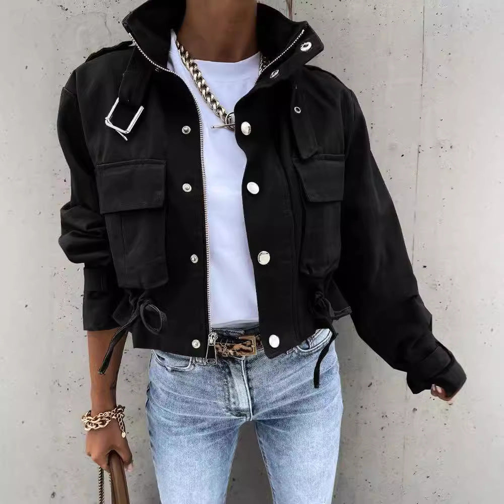 Women's Slouchy Creative Spring Printed Casual Coats