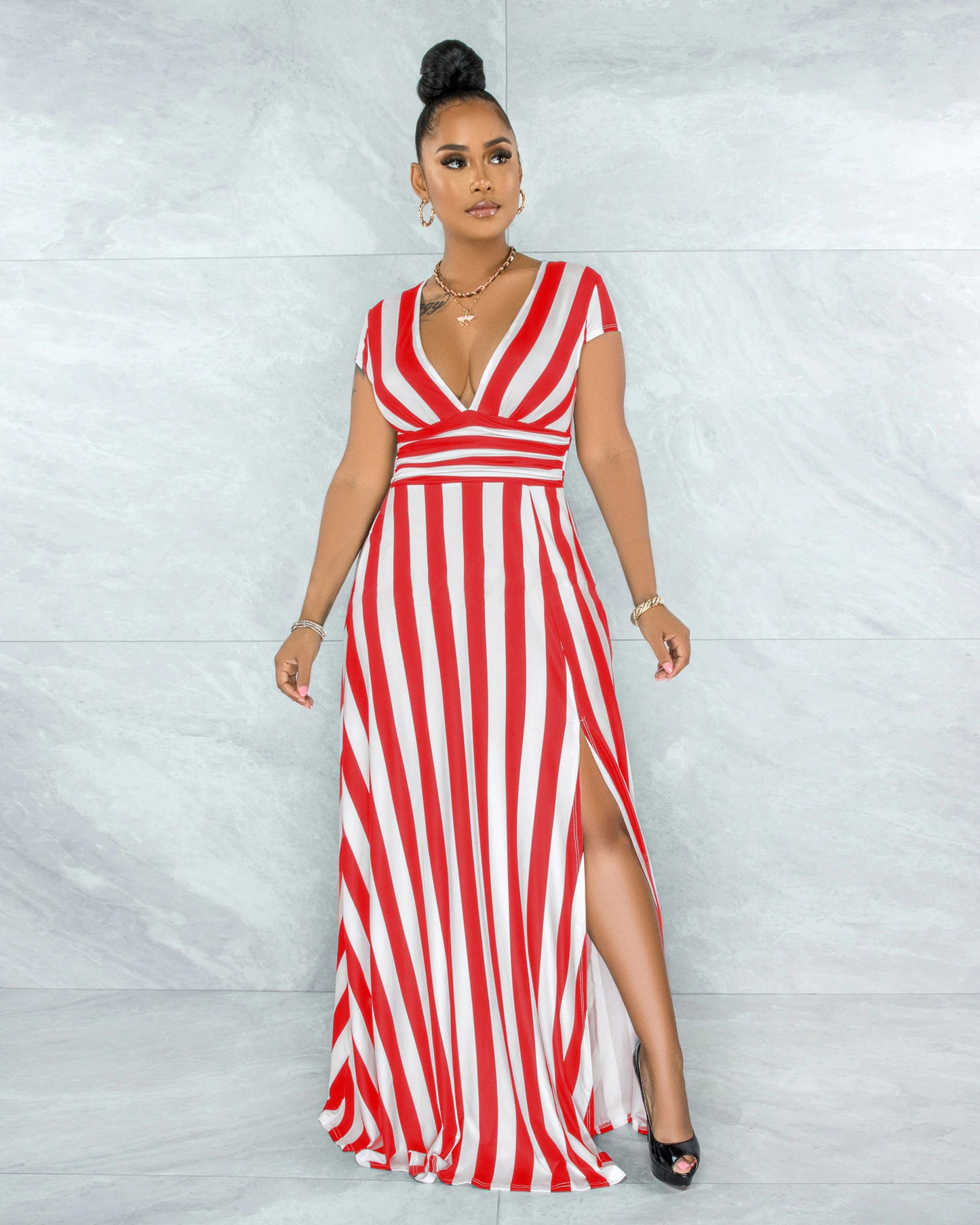 Women's Spring Sexy Fashion Striped Body Shaping Jumpsuits