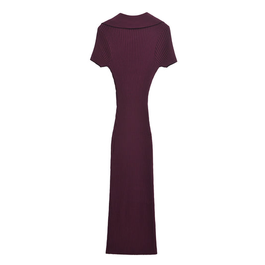 Women's Homemade Classic Rib Knitted Long Dress Dresses