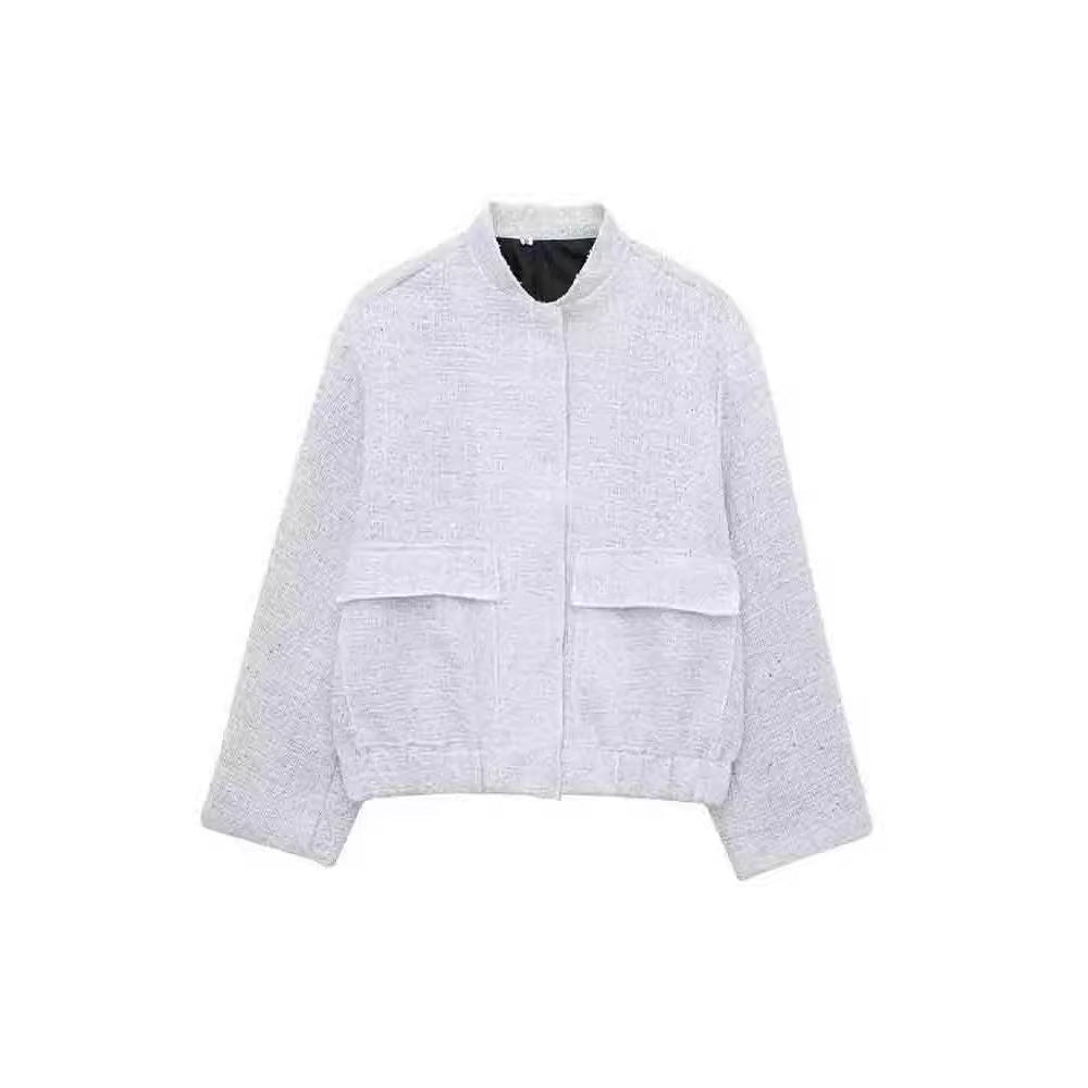Women's Garden Collar Pockets With Hidden Buttons Coats