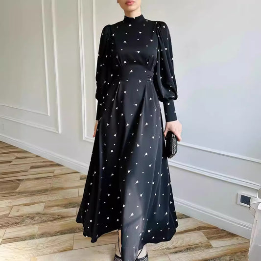 Women's Spring Dress Fashion Print Round Neck Dresses
