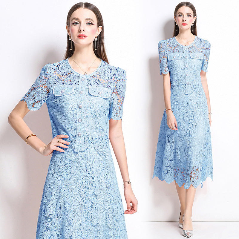 Women's Lace Dress For Graceful Fashionable Two-piece Clothing