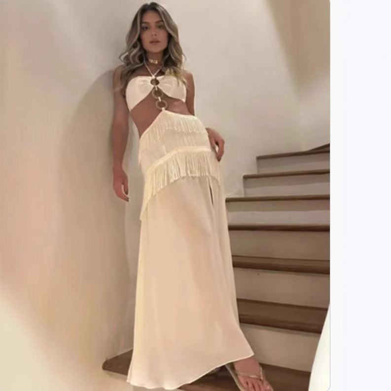 Bandeau Sling Elegant Hanging Ring Tassel Dresses