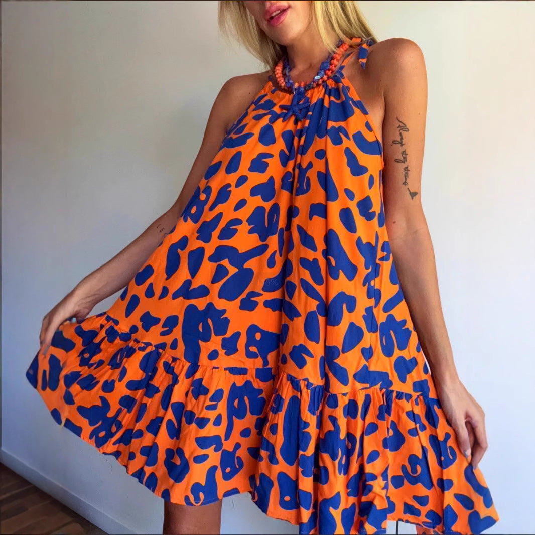 Classy Pretty Women's Summer Sleeveless Printed Dress
