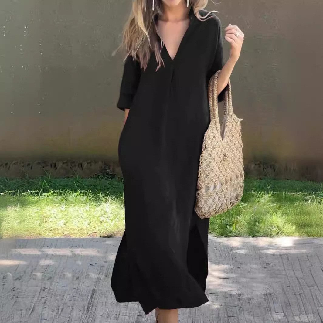 Casual Simple Slits On Both Sides Dress