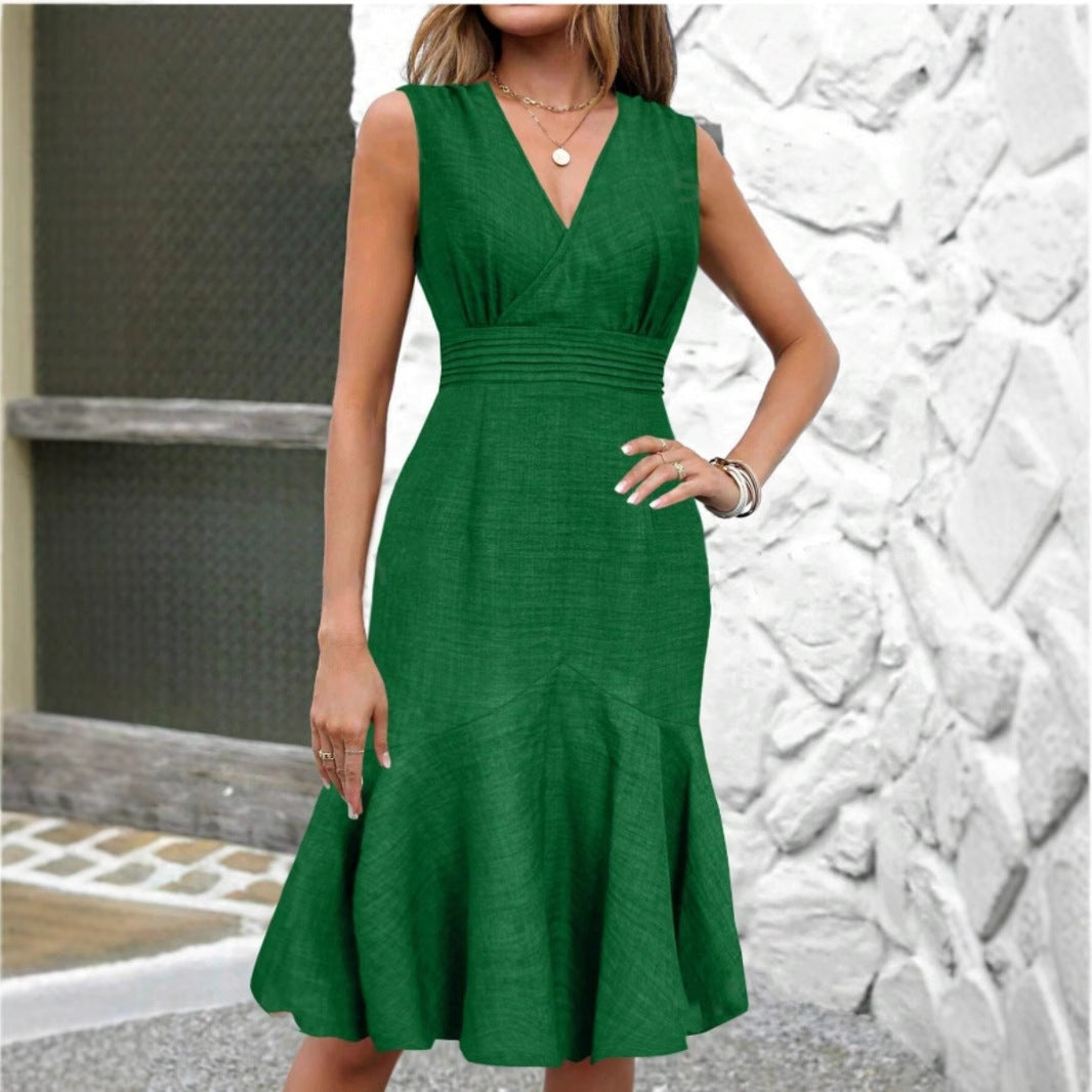 Classy Trendy Fashionable Sleeveless Fishtail Holiday Dress