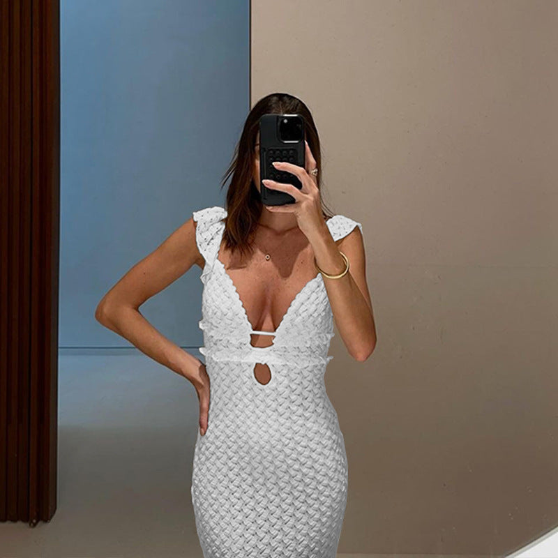 Women's Sexy Knitted Pure Desire Dress French Dresses