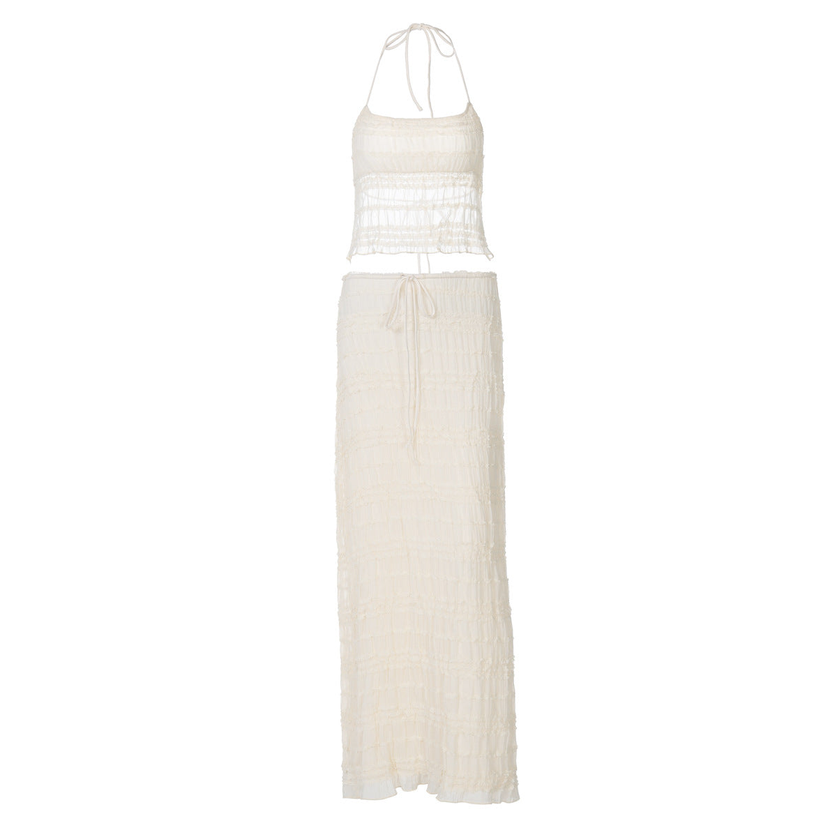 French Fashion Sexy Halter Backless Wrap Chest Double Suits
