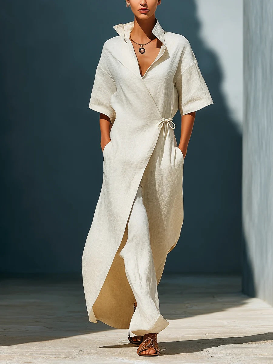 Summer Casual Sleeve Slimming Temperament Shirt Dress