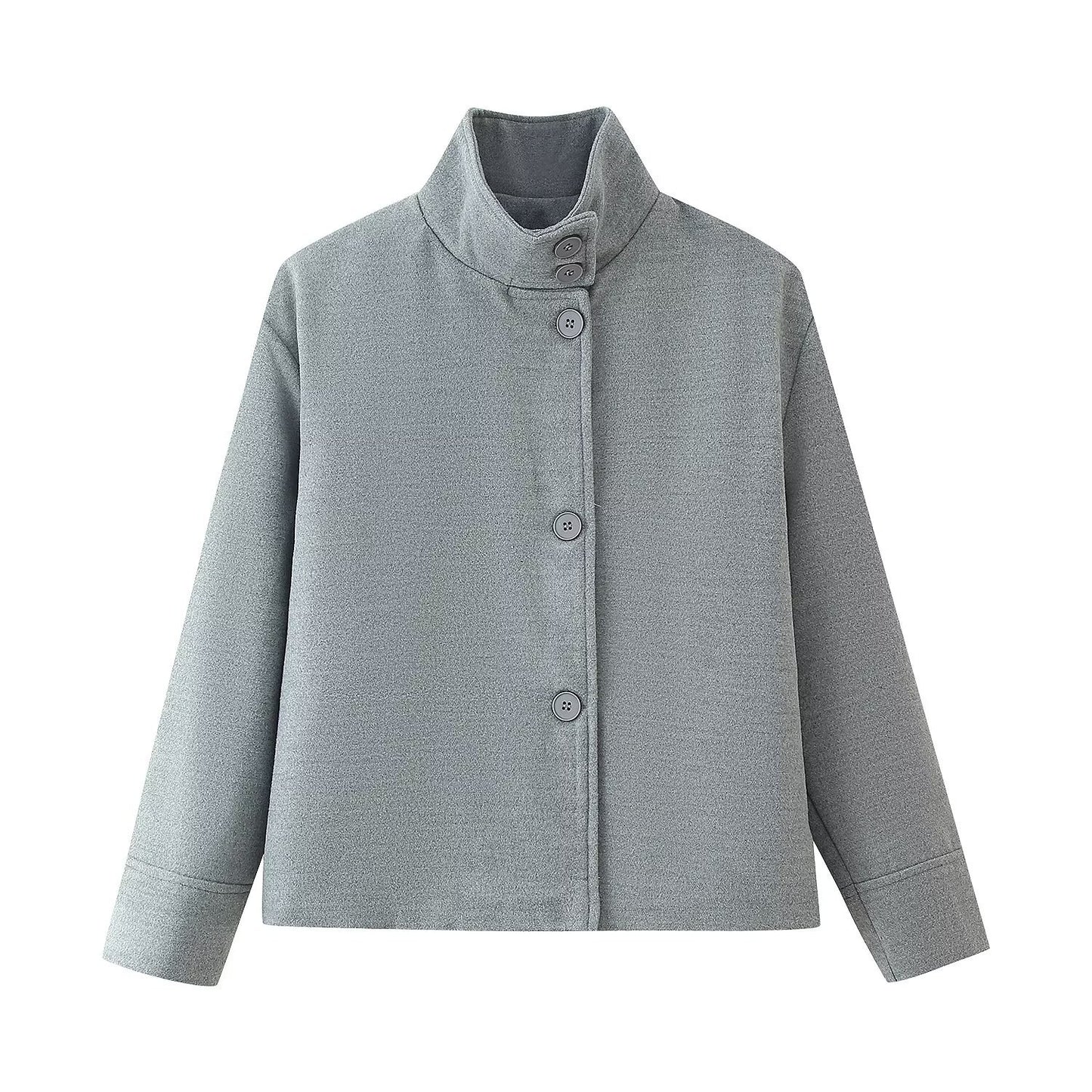 Women's Fashion Casual Stand Collar Breasted Loose Coats