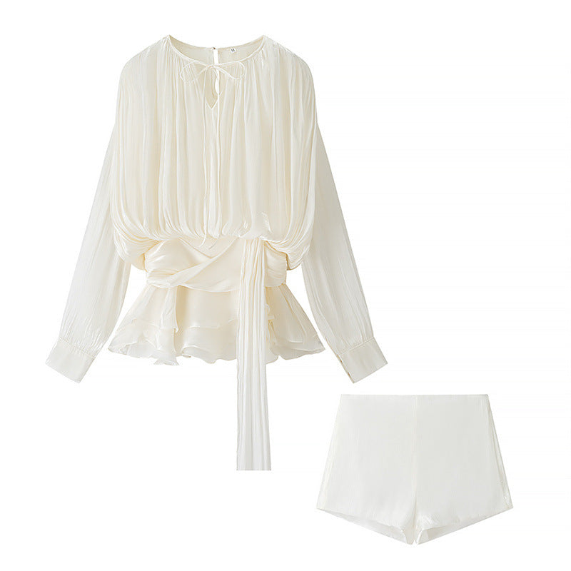 Women's Elegant Pleated Mesh Puff Sleeve Dresses