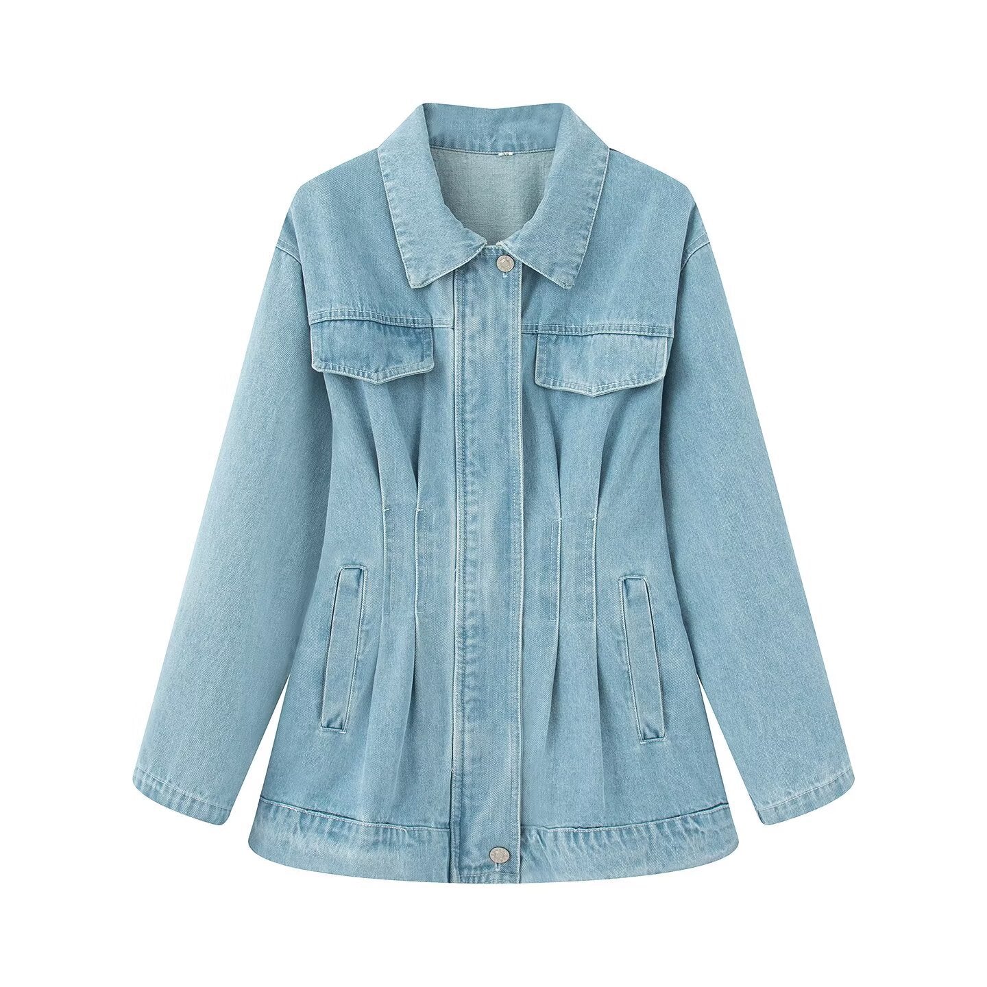 Women's Stylish Graceful Simple Lapel Waist Denim Coats