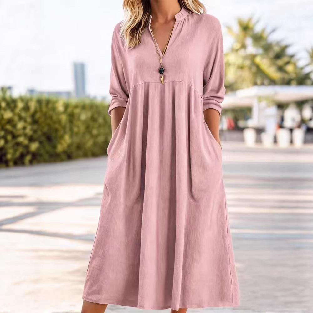 Women's Loose Cotton Linen Summer Light Luxury Dress