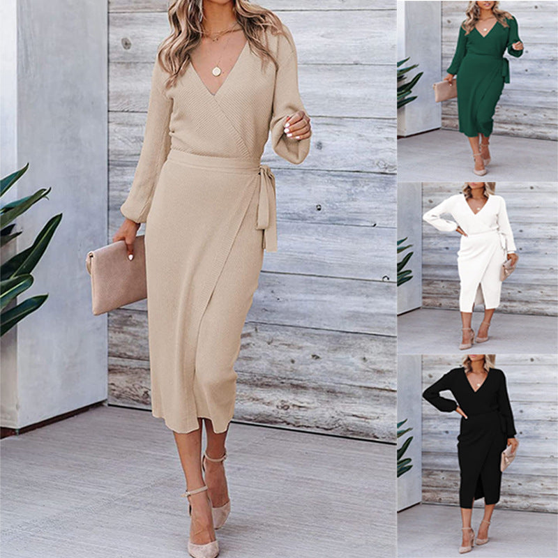 Versatile Women's Long Elegant Graceful Knitted Dress