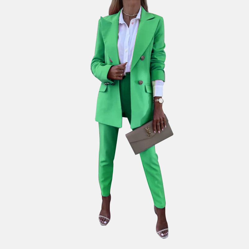 Women's Solid Color Temperament Two-piece Set Fashion Suits