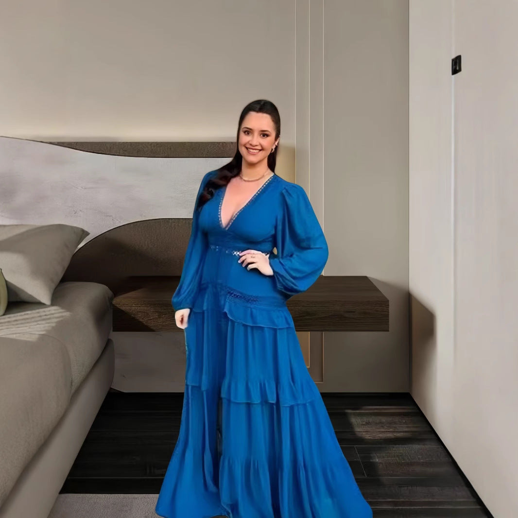 Stylish Ruffled Dress Autumn Split Expansion Dresses