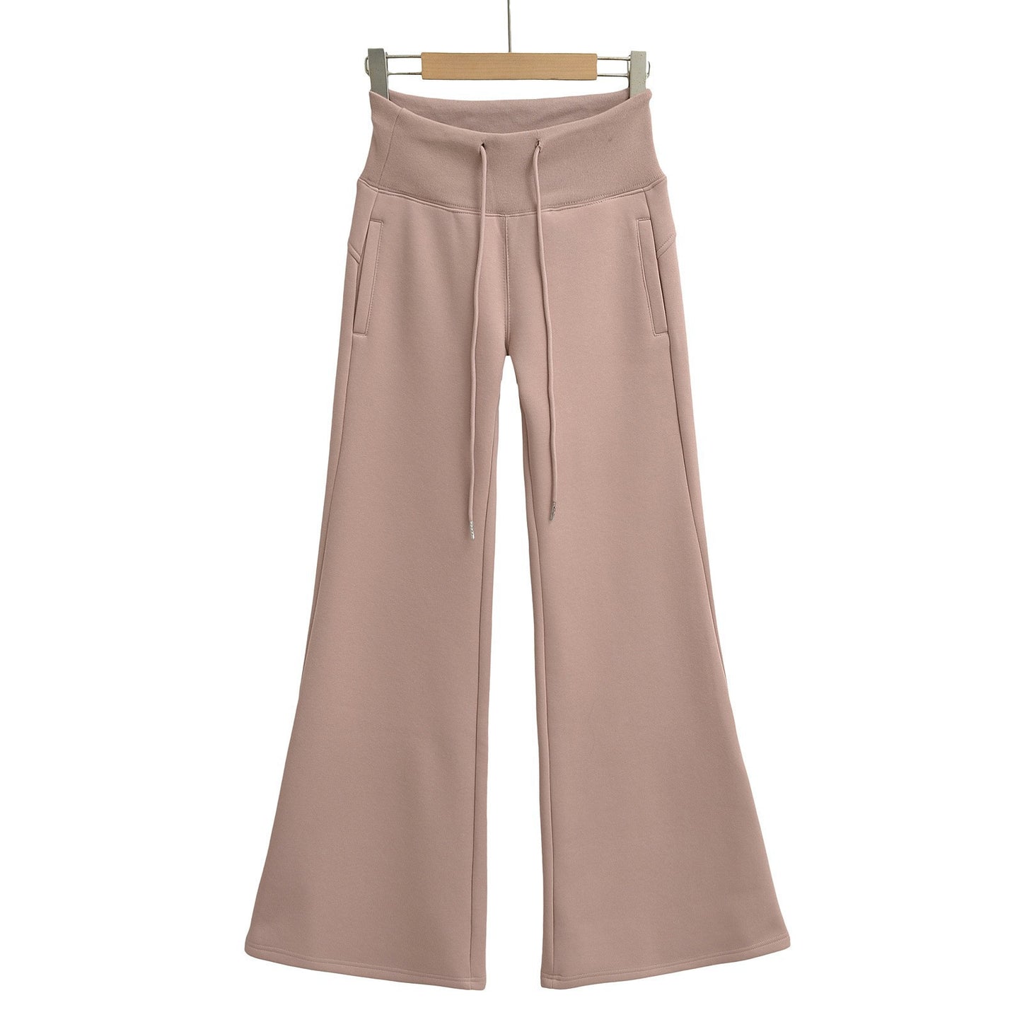 Women's Fleece-lined Thick Flared Casual Mopping Waist Pants