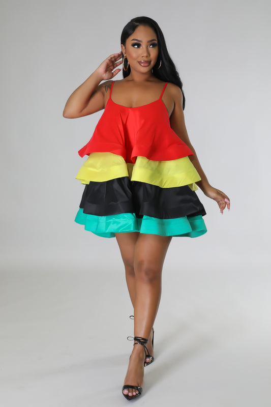Women's Braces Ruffled Tiered Dress Sexy Suspenders Dresses
