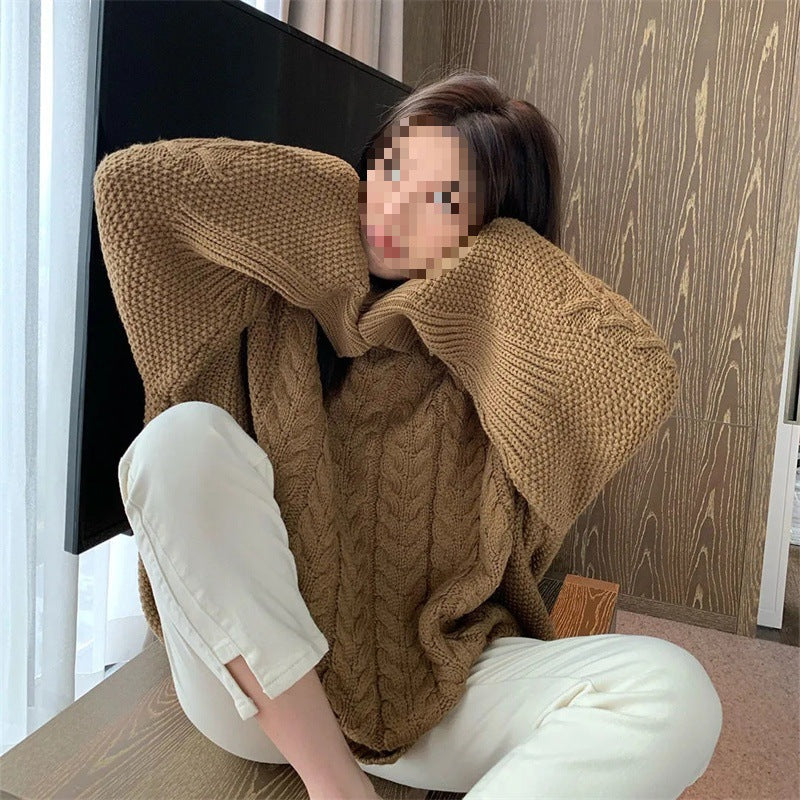 Women's Advanced Design Sense Niche Lazy Solid Color Loose Temperament Sweaters