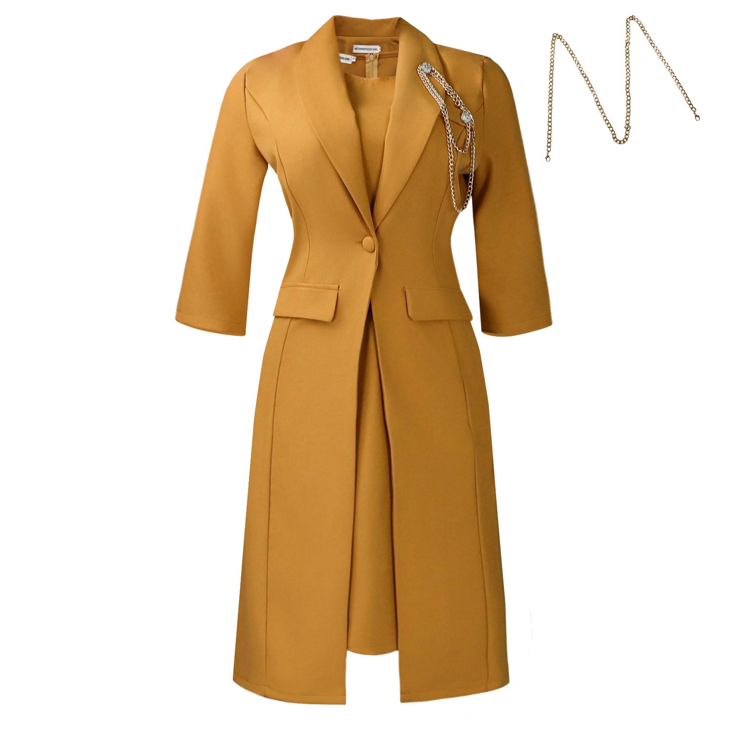 Women's Elegant Stretch Slim Solid Color Suspender Fashion Casual Suit