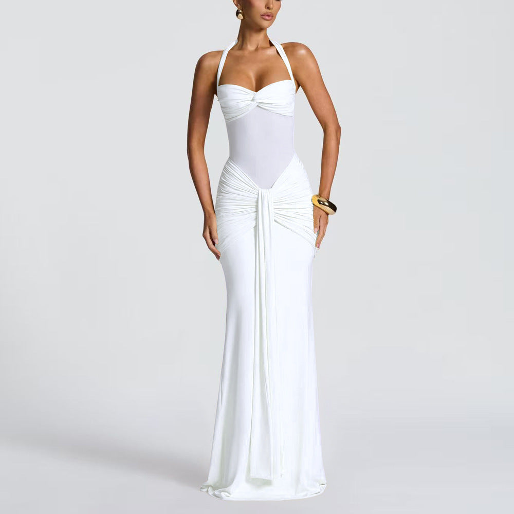 Women's Mesh Stitching Elegant Fishtail Ribbon For Dress