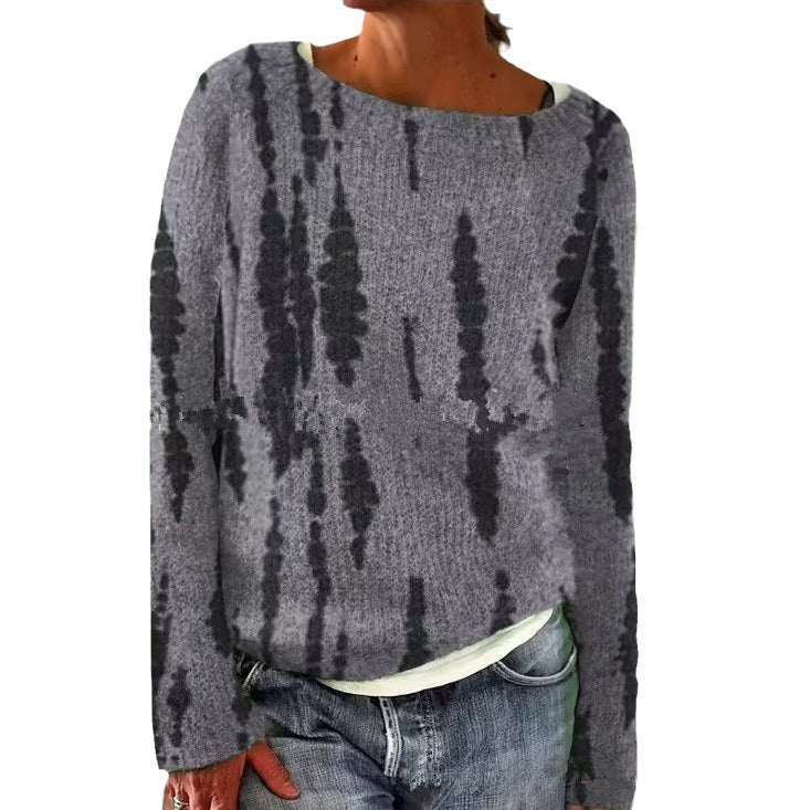 Women's Round Neck Multicolor Loose Fashion Pullover Sweater