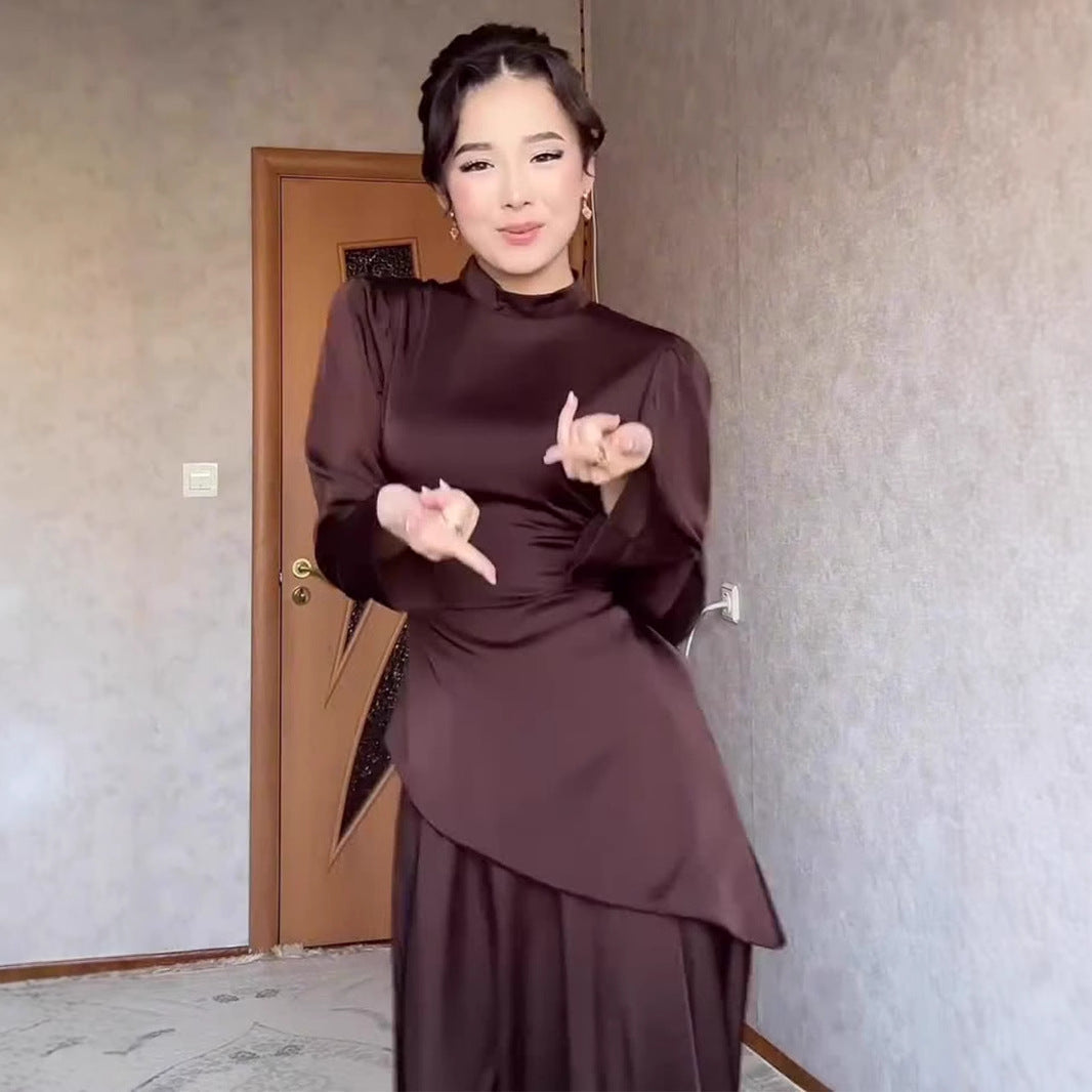 Women's Color Waist Tight Slimming Exotic Long Dresses