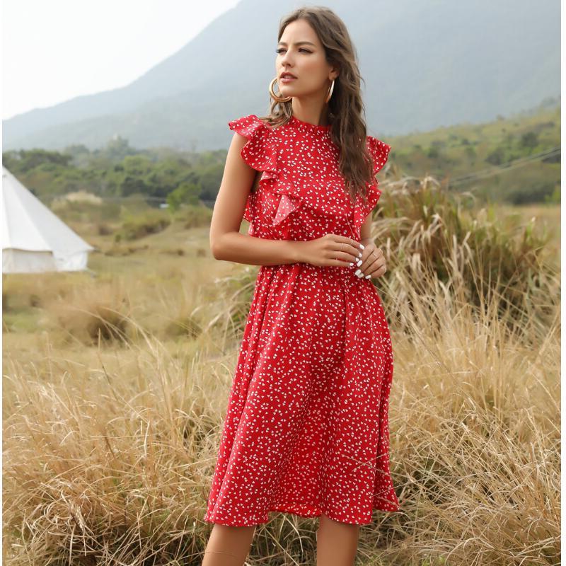 Women's Summer Polka Dot Chiffon Loose Graceful Dress