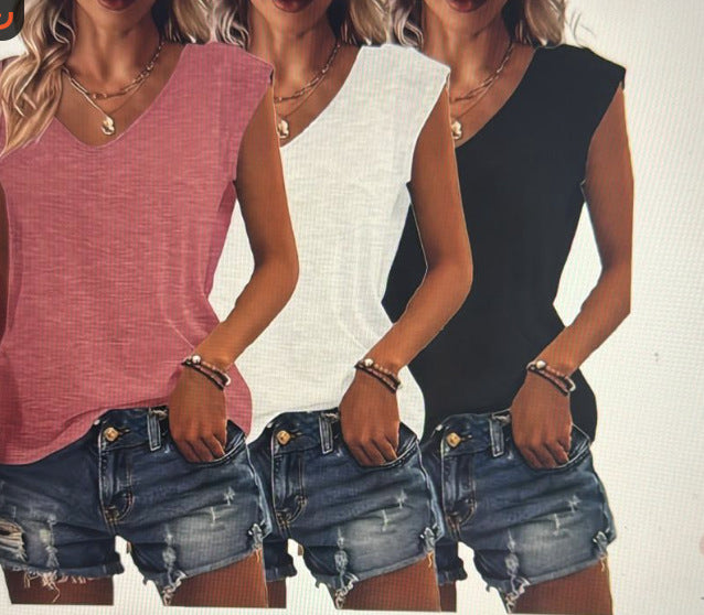 Women's Simple Solid Color Cover Sleeve Loose Blouses