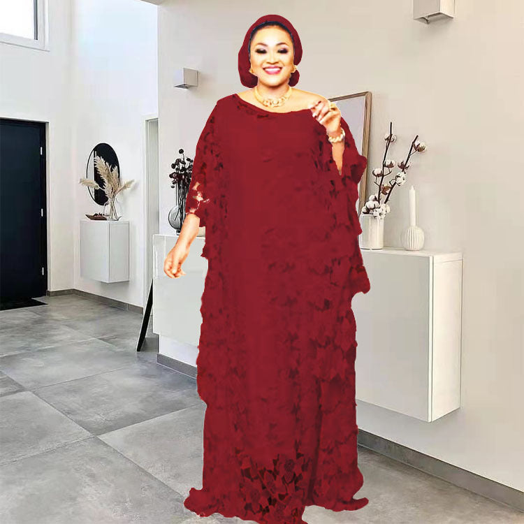 Sleeve Lace Loose Robe African Dress Dresses