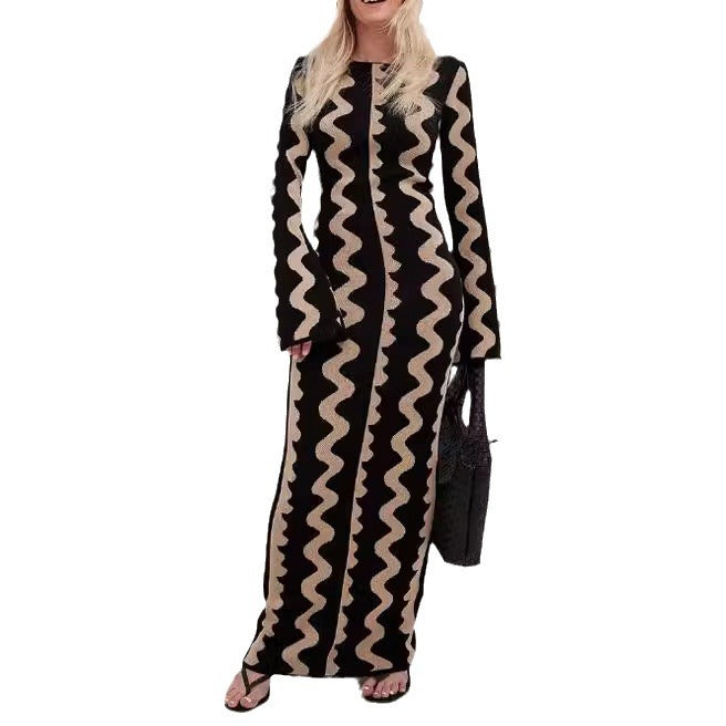 Popular Slim Fit Fashion Printed Dress Dresses
