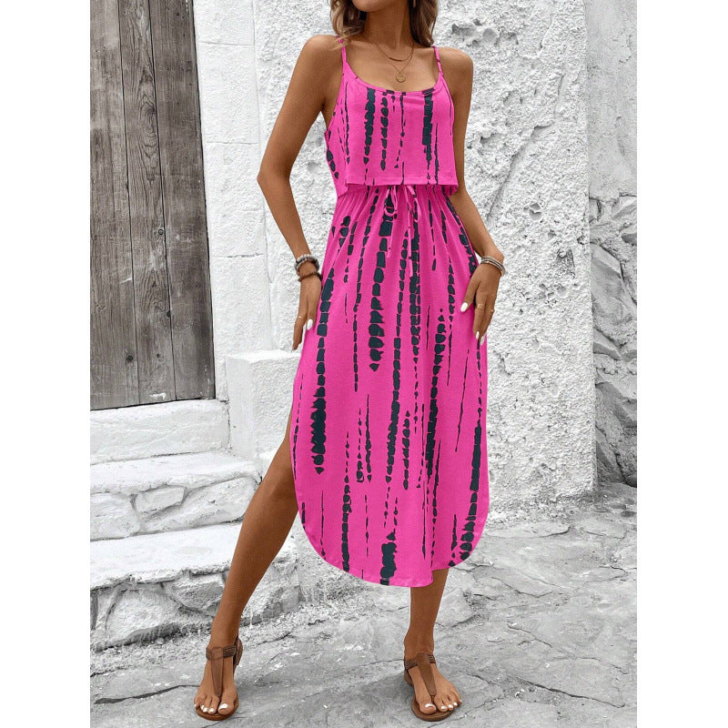 New Attractive Versatile Graceful Printing Slip Dress