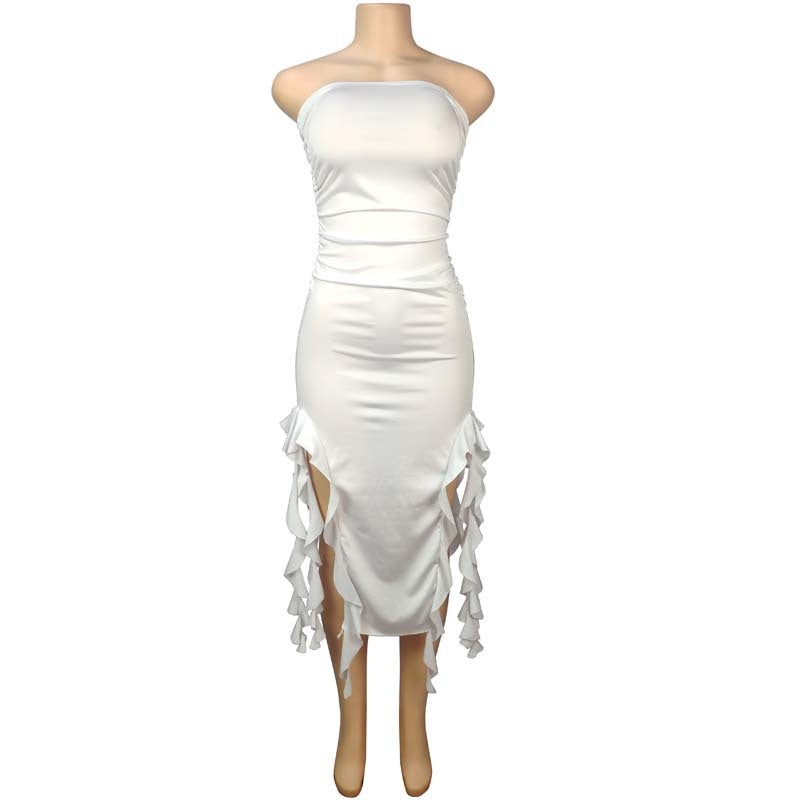 Women's Fashion Sexy Personalized Chest Wrap Irregular Dresses