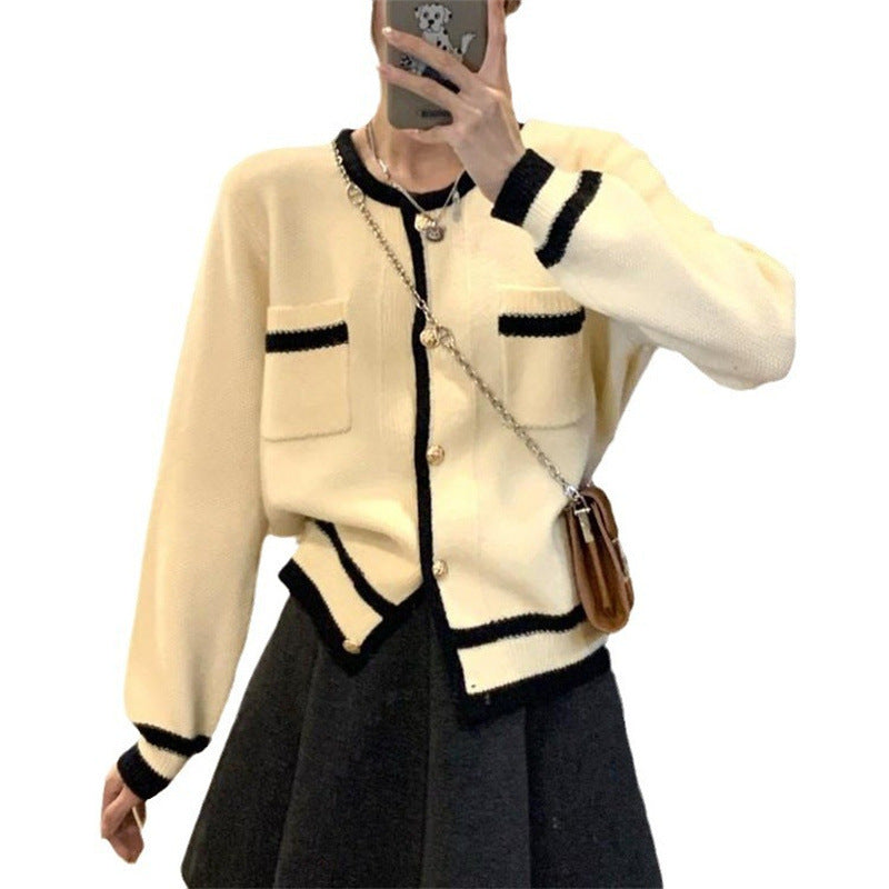 Women's Style Color Matching Korean Idle Loose Outer Match Women's Sweater