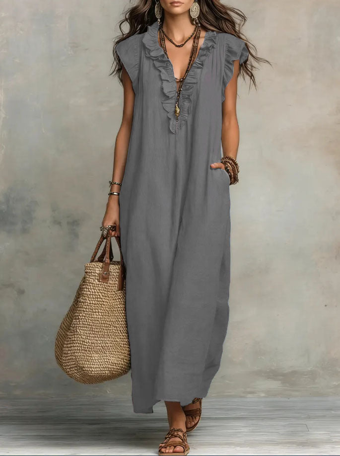 Glamorous Women's Loose Sleeveless Bohemian Summer Dress