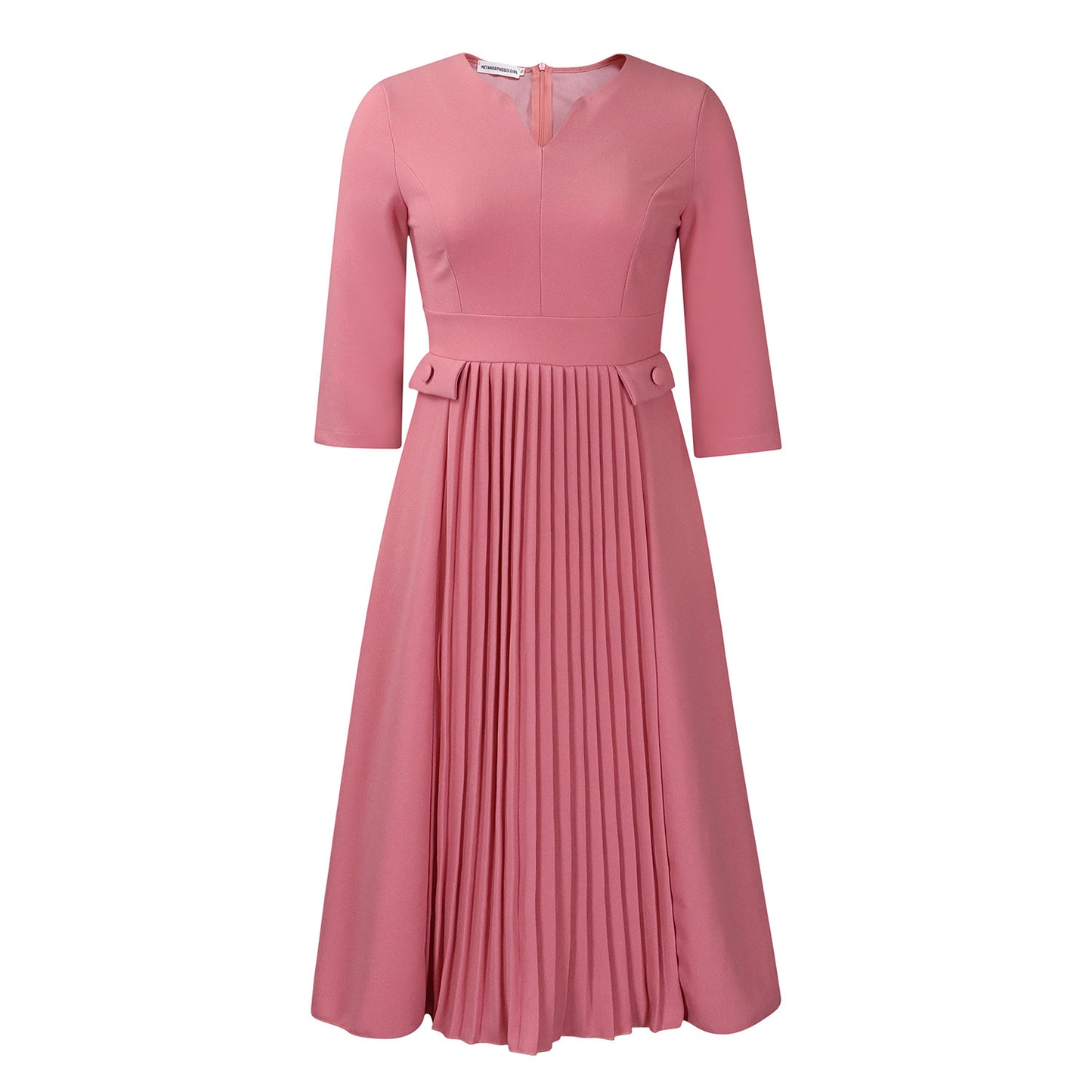 Women's Autumn Fashion Elegant Solid Color Pleated Plus Size