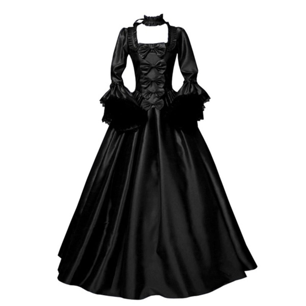 Lace Stitching Large Bell Sleeve Medieval Dress
