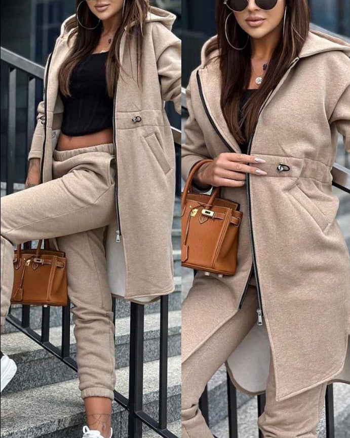 Women's Comfortable Fashion Casual Fleece Hooded Suits