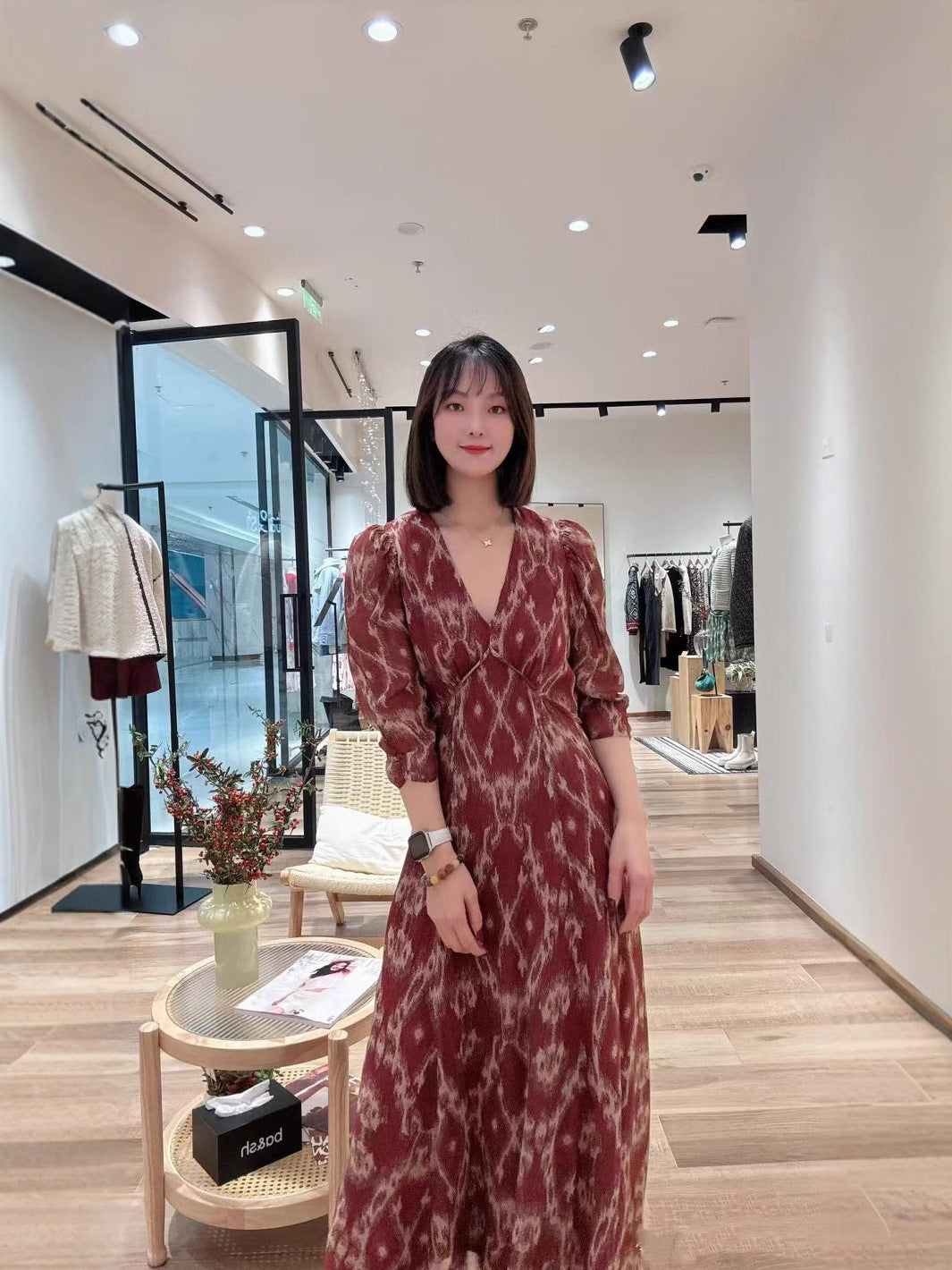 French Style Dress Silhouette Flower Sea Dresses