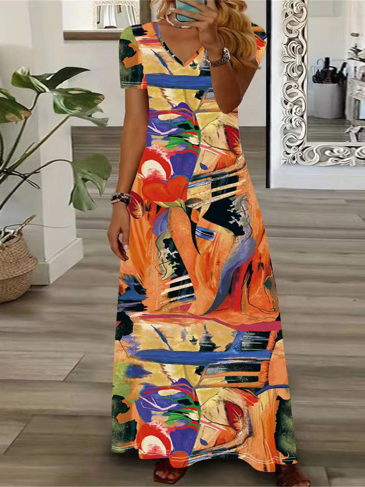 Innovative Comfortable Women's Printed National Fashion Dress