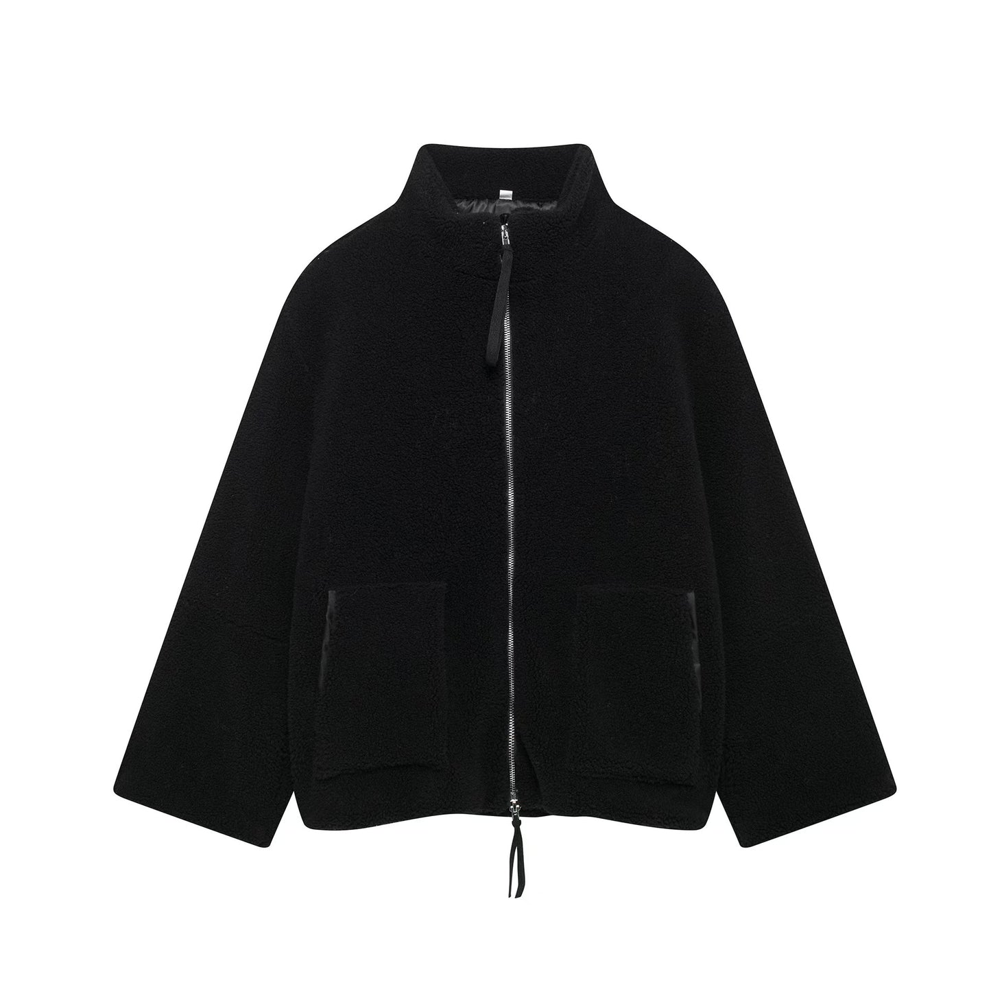 Women's Color Idle Style Lamb Wool Turtleneck Coats