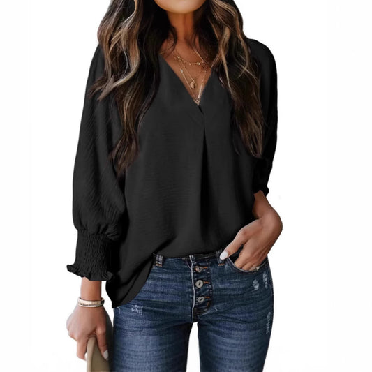 Women's Casual Long Sleeve Loose Shirt T-shirt Blouses