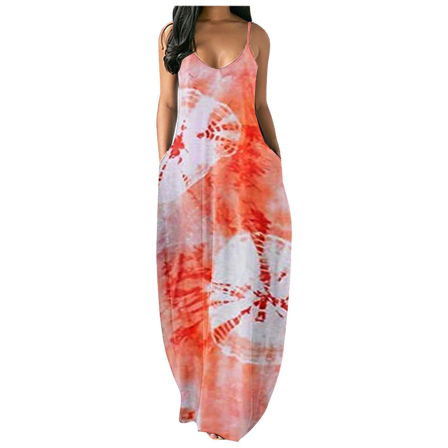 Durable Women's Printed Strap Loose Long Dress