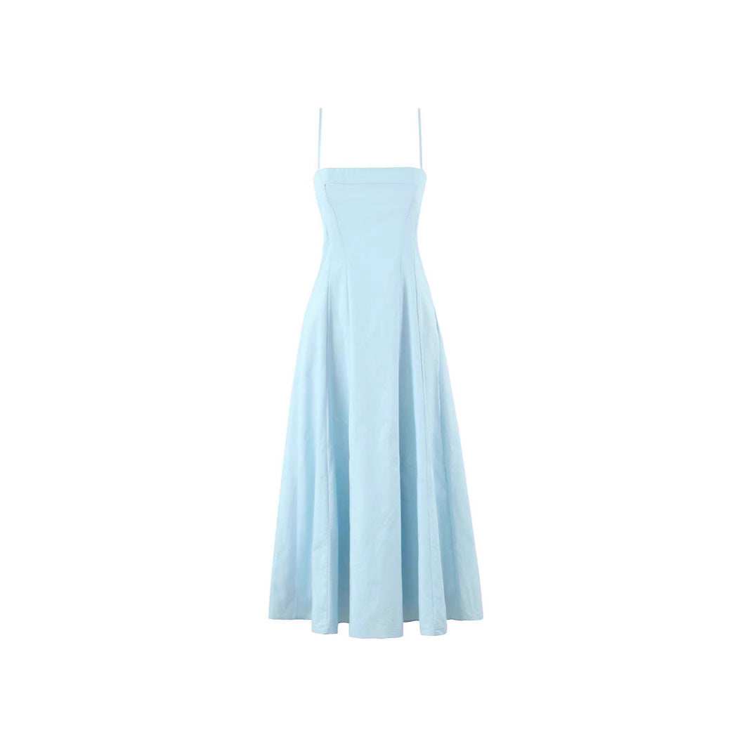Temperament Cinched Sleeveless Dress Draping Effect Dresses