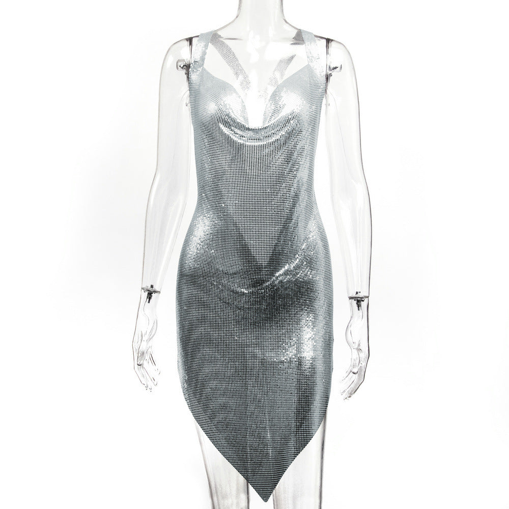 Backless Metal Strap Dress Nightclub Sexy Dresses