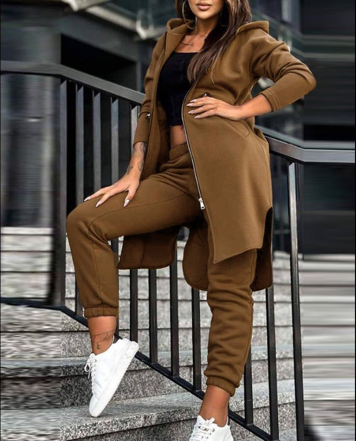 Women's Comfortable Fashion Casual Fleece Hooded Suits