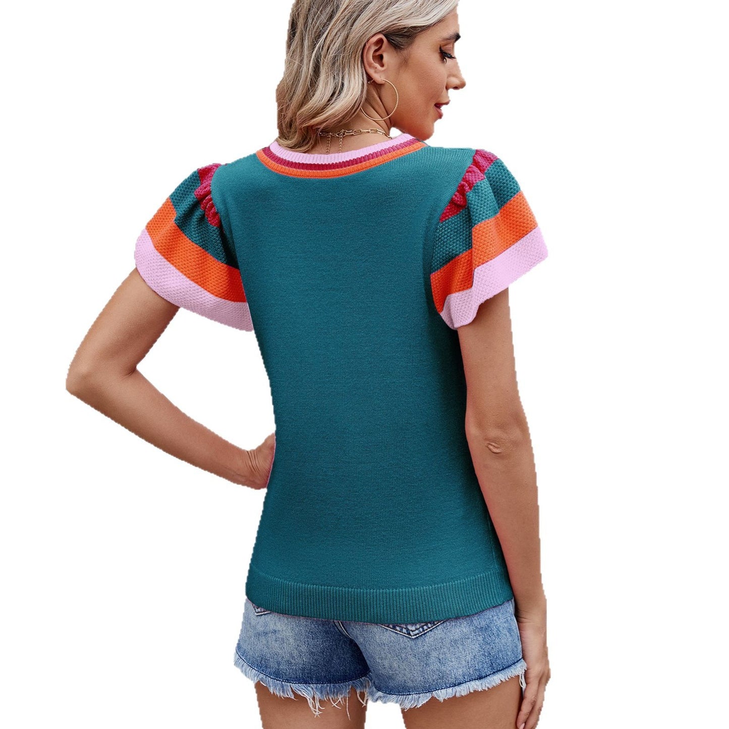 Women's Summer Pullover Round Neck Knitted With Tops