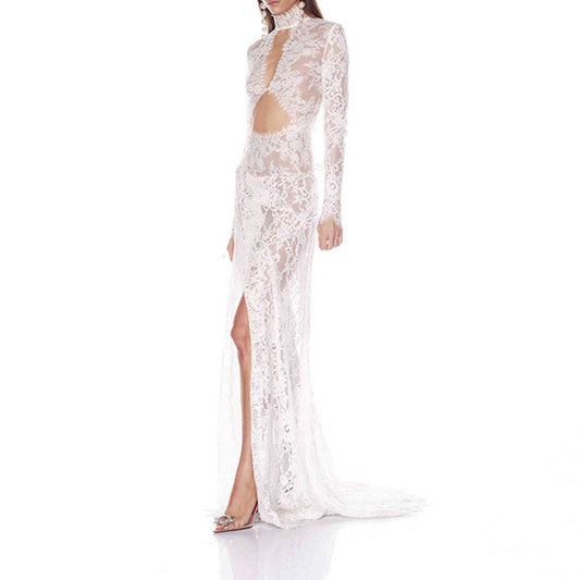 Women's High-grade Lace Fabric Backless Sexy Dress Dresses