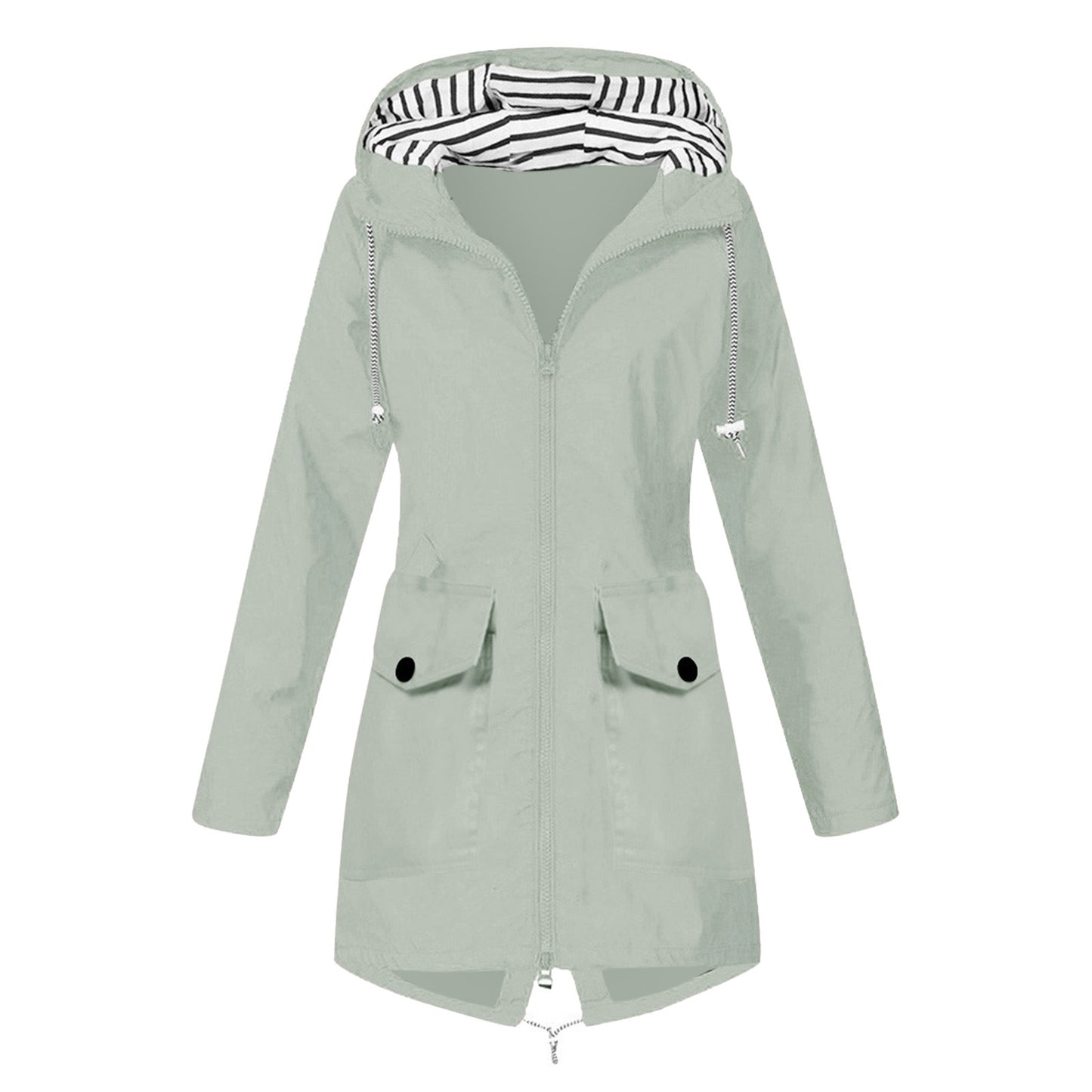 Women's Shell Windproof Outdoor Striped Hooded Mountaineering Coats