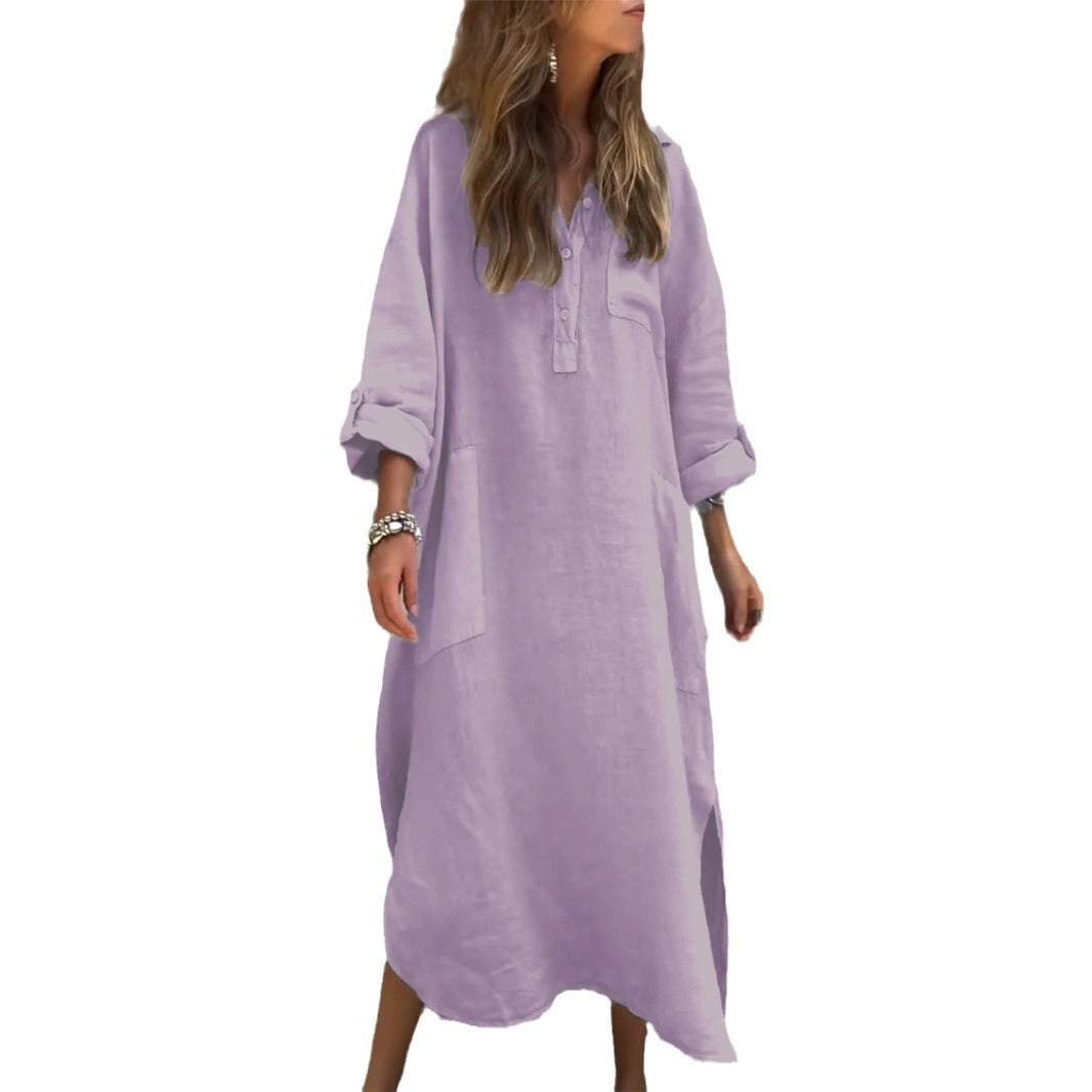 Women's Elegant Solid Color Irregular Simple Buttons Clothing